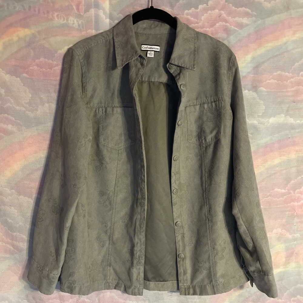 Velvet Flower Button Up Top